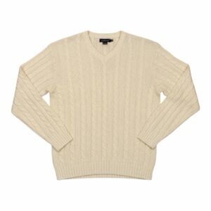 A. Adams & Spire XXL Cable Knit Pullover Cream Sweater Preppy Classic D01